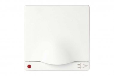 Фотография товара 'Simon 82099-30 Накладка с крышкой, шторками и индикатором для розетки Schuko 2Р+Е, белый, S82'