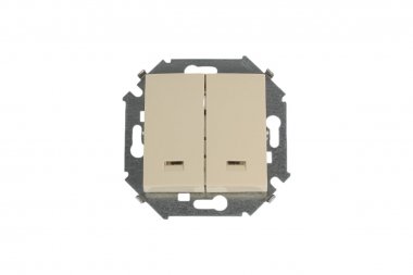 Фотография товара 'Simon 1591392-031 Двухклавишный выключатель с подсветкой, 16AX 250В'