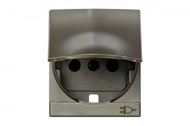 Фотография товара 'Simon 82090-54 Накладка с крышкой и шторками для розетки Schuko 2Р+Е, шампань, S82Centr'