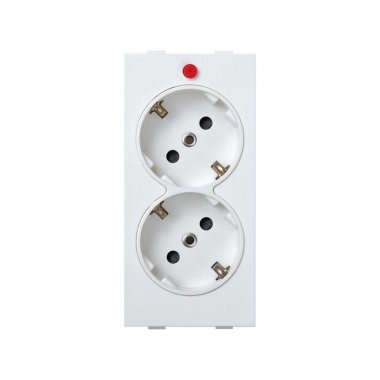 Фотография товара 'Simon S1-9 Розетка двойная со шторками Schuko 2Р+Е 16A 250В~'