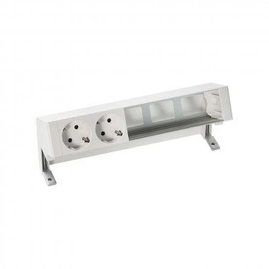 Фотография товара 'Simon 42502000-130 Настольный x5 розеточный блок, 2х2P+E, 3 пустых модуля'