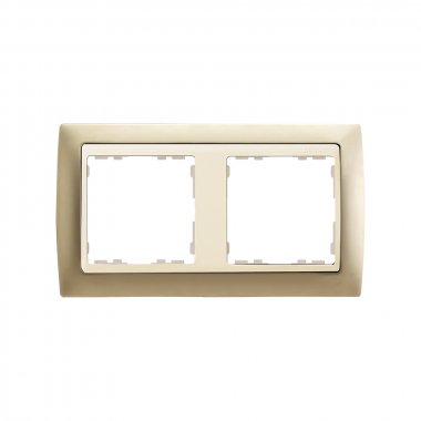 Фотография товара 'Simon 82724-34 Рамка на 2 поста, металл, шампань/сл.кость, S82'