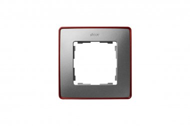 Фотография товара 'Simon 8201610-255 Рамка на 1 пост, мат.алюминий/металл.красный, S82D'