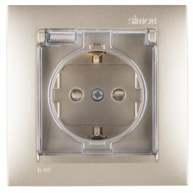 Фотография товара 'Simon 1590450-034 Розетка IP44 моноблок с крышкой и шторками Schuko 2Р+Е, 16A 250В'
