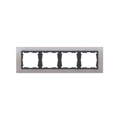 Фотография товара 'Simon 82847-37 Рамка на 4 поста, металл, нерж.сталь/графит, S82N'