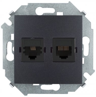 Фотография товара 'Simon 1591590-038 Розетка комбинированная RJ11 + RJ45 Cat.6 UTP (Systimax)'