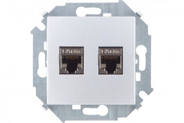 Фотография товара 'Simon 1591564-033 Розетка информационная 2xRJ45 Cat.6A FTP (AMP)'