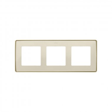 Фотография товара 'Simon 8201630-248 Рамка на 3 поста, сл.кость/металл.шампань, S82D'