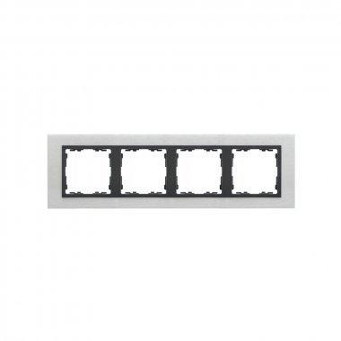 Фотография товара 'Simon 82847-31 Рамка на 4 поста, металл, мат.сталь/графит, S82N'