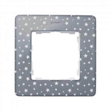 Фотография товара 'Simon 8200610-223 Рамка на 1 пост, звезды на сером/белый, S82D'