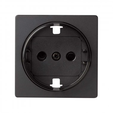 Фотография товара 'Simon 82043-38 Накладка со шторками для розетки уменьш.глубины Schuko 2Р+Е, графит, S82'