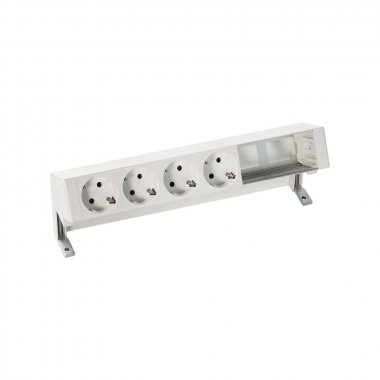 Фотография товара 'Simon 42604000-130 Настольный x6 розеточный блок, 4х2P+E, 2 пустых модуля'