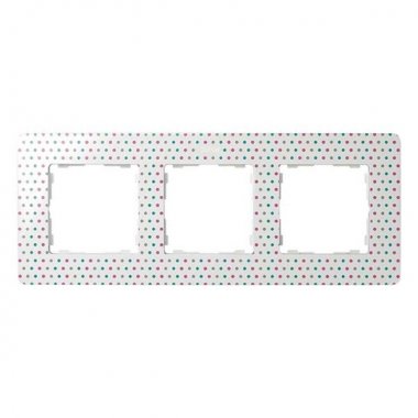Фотография товара 'Simon 8200630-210 Рамка на 3 поста, цветные горошины/белый, S82D'