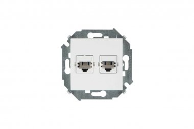 Фотография товара 'Simon 1591589-030 Розетка телефонная 2xRJ11, белый, S15'