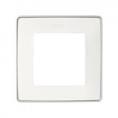 Фотография товара 'Simon 8201610-243 Рамка на 1 пост, белый/металл.алюминий, S82D'