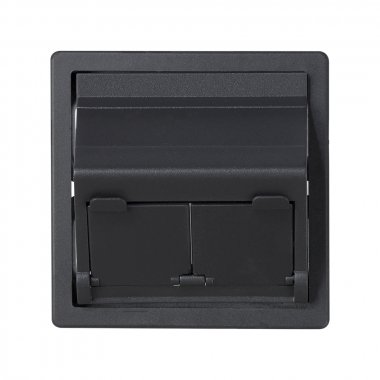 Фотография товара 'Simon 82579-38 Накладка наклонная с суппортом на 2 разъема RJ45 со шторками'