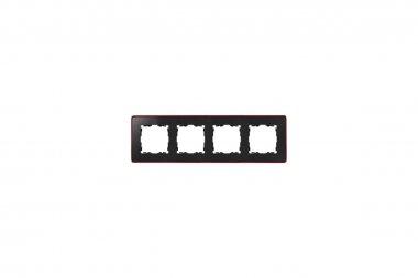 Фотография товара 'Simon 8201640-252 Рамка на 4 поста, графит/металл.красный, S82D'