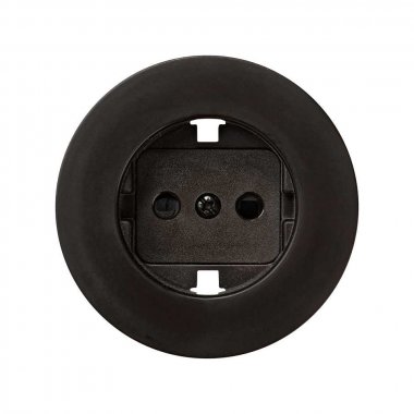 Фотография товара 'Simon 88041-62 Накладка со шторками для розетки Schuko 2Р+Е, коричневый, S88'