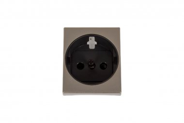 Фотография товара 'Simon 82041-54 Накладка со шторками для розетки Schuko 2Р+Е, шампань/графит, S82Centr'