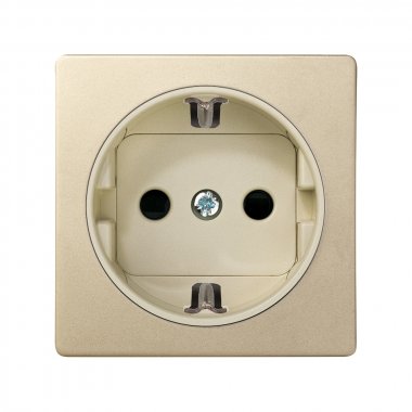 Фотография товара 'Simon 82041-64 Накладка со шторками для розетки Schuko 2Р+Е цвета шампань/сл.кость S82'