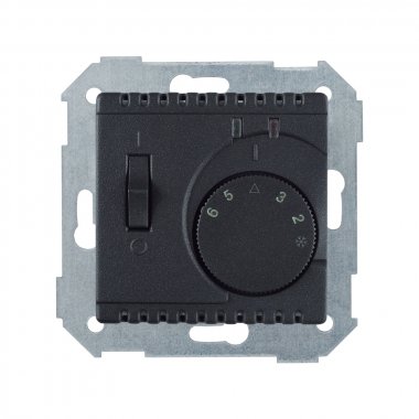 Фотография товара 'Simon 82504-38 Регулятор т/пола механич. с внешним датчиком, 16А 230В~, графит, S82'