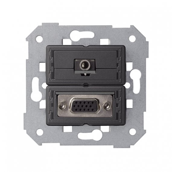 Фотография товара 'Simon 7500091-039 Розетка VGA HD15 + Mini-Jack 3,5мм, S75'