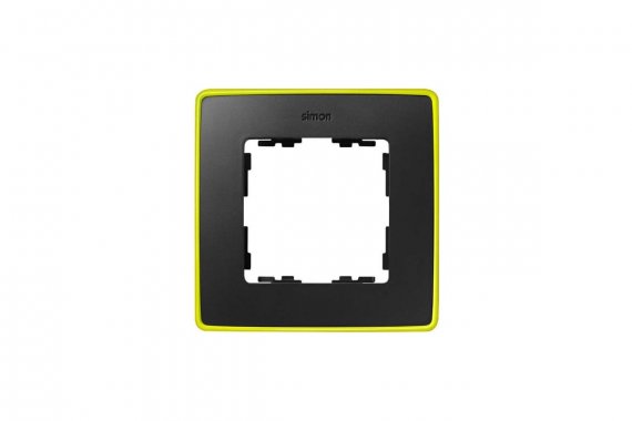Фотография товара 'Simon 8201610-262 Рамка на 1 пост, графит/металл.желтый неон, S82D'