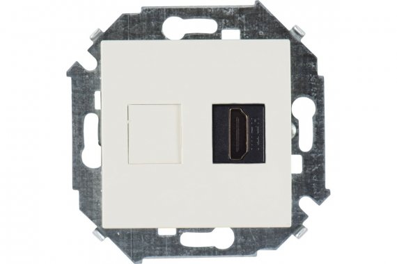 Фотография товара 'Simon 1591407-031 Розетка HDMI v1.4, сл.кость, S15'