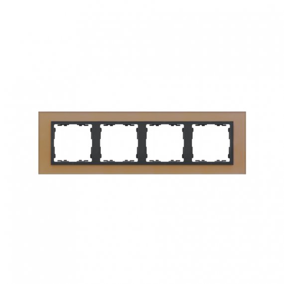 Фотография товара 'Simon 82847-34 Рамка на 4 поста, стекло, медь/графит, S82N'