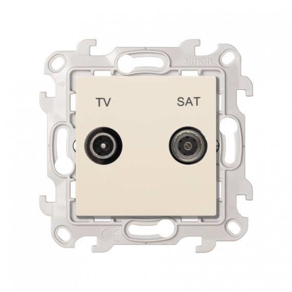 Фотография товара 'Simon 2410485-031 Розетка TV-SAT проходная, сл.кость, S24'