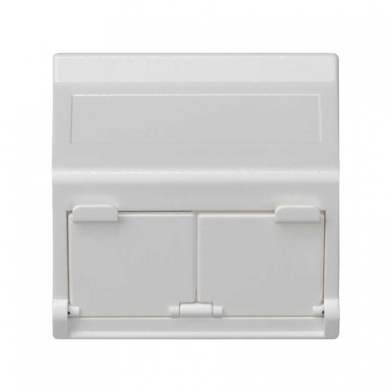 Фотография товара 'Simon KB80-9 Накладка наклонная на 2 разъема RJ45 со шторками'