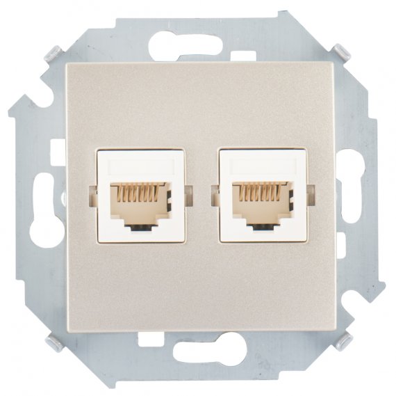 Фотография товара 'Simon 1591593-034 Розетка информационная 2xRJ45 Cat.6 UTP (Systimax)'
