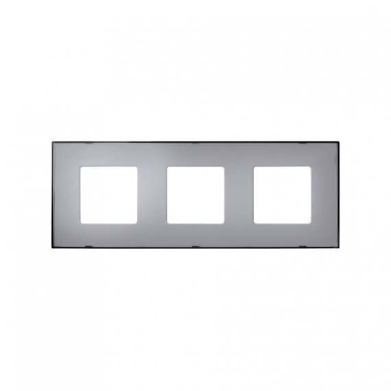 Фотография товара 'Simon 2700637-112 Накладка декор. для рамки на 3 поста, прозр.дымчатый, S27P'