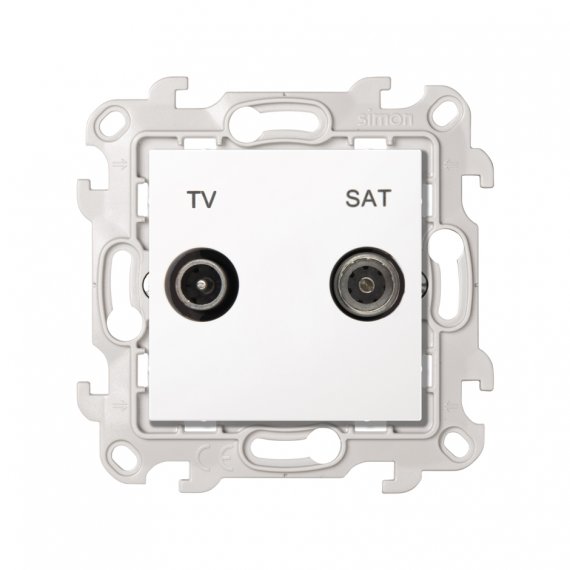 Фотография товара 'Simon 2410485-030 Розетка TV-SAT проходная, белый, S24'