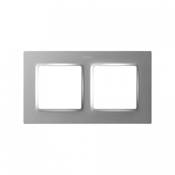Фотография товара 'Simon 8200627-093 Рамка на 2 поста, мат.алюминий, S82C'
