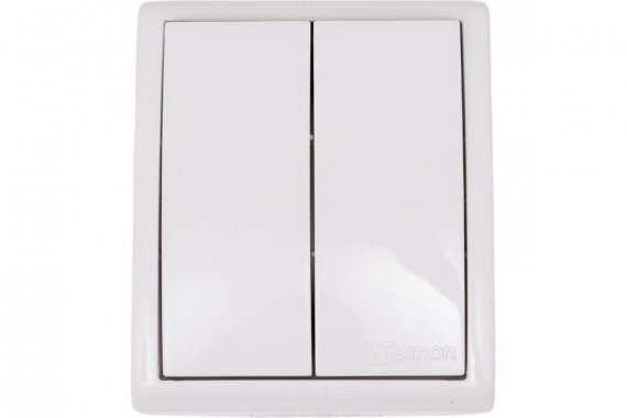 Фотография товара 'Simon 1594399-030 Двухклавишный выключатель IP54 с подсветкой, 10AX 250В'