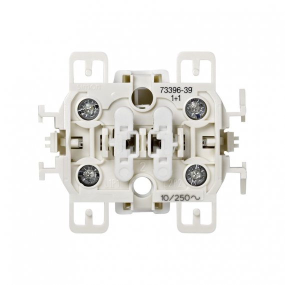 Фотография товара 'Simon 73396-39 Двухклавишный кнопочный выключатель 10A 250В~ для жалюзи без системы блокировки'