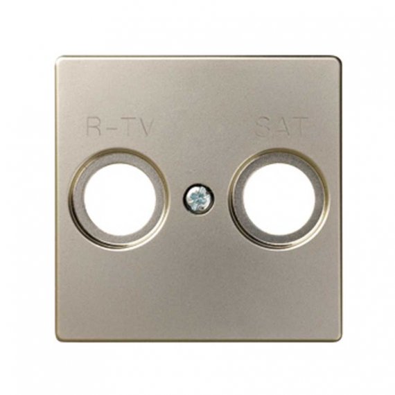 Фотография товара 'Simon 82097-34 Накладка для розетки R-TV+SAT с пикт."R-TV SAT", шампань, S82'