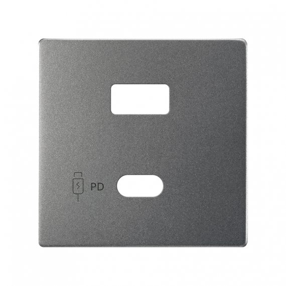 Фотография товара 'Simon 8201296-096 Накладка для заряд.устройства USB A+C, мат.титан, S82C'