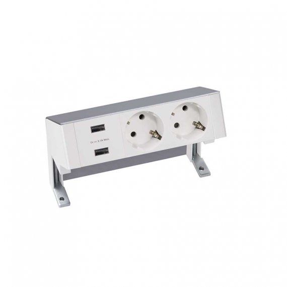 Фотография товара 'Simon 42322000-133 Настольный x3 розеточный блок, 2x2P+E, USB A+A з/у'