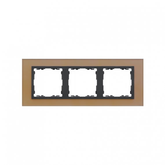 Фотография товара 'Simon 82837-34 Рамка на 3 поста, стекло, медь/графит, S82N'