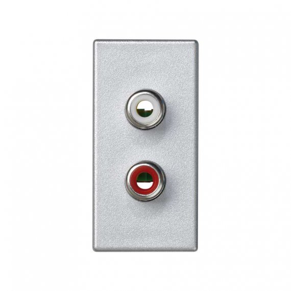 Фотография товара 'Simon K101B-8 Розетка узкая 2RCA, алюминий, K45, Connect'