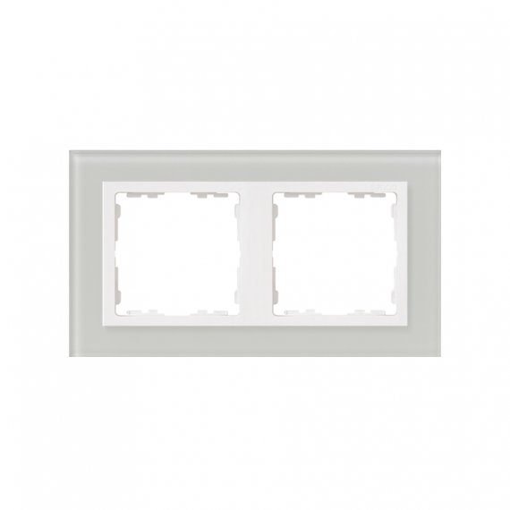 Фотография товара 'Simon 82627-60 Рамка на 2 поста, стекло, натуральный/белый, S82N'