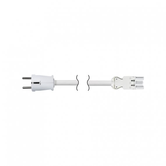 Фотография товара 'Simon CR1020-9 Кабель 2м 3x1,5мм "мама - вилка Schuko" 2P+E, белый, QC'