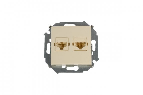 Фотография товара 'Simon 1591590-031 Розетка комбинированная RJ11 + RJ45 Cat.6 UTP (Systimax)'