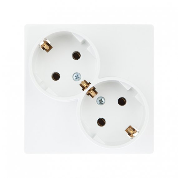 Фотография товара 'Simon 2450459-030 Розетка двойная Schuko 2х2Р+Е, 16A 250В'