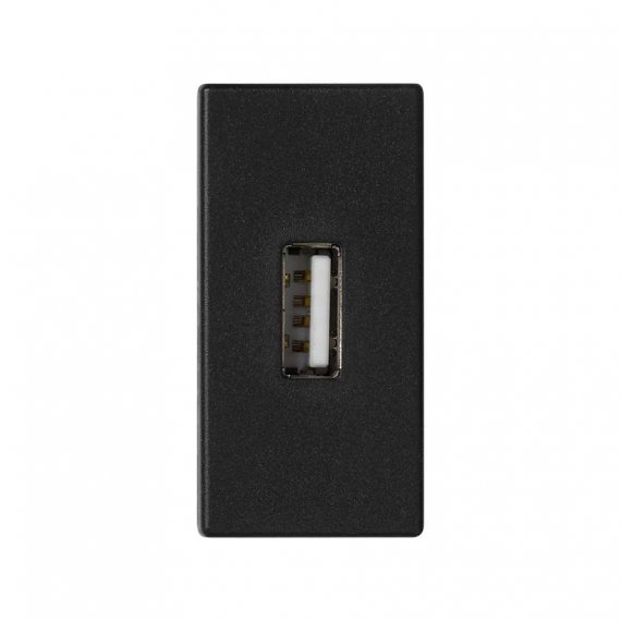 Фотография товара 'Simon K128B-14 Розетка узкая USB 2.0 (передача данных), графит, K45, Connect'