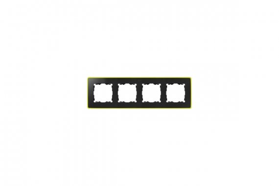 Фотография товара 'Simon 8201640-262 Рамка на 4 поста, графит/металл.желтый неон, S82D'