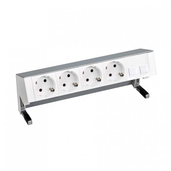 Фотография товара 'Simon 42504020-133 Настольный x5 розеточный блок, 4х2P+E, 2хRJ45'