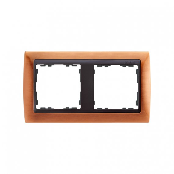 Фотография товара 'Simon 82824-36 Рамка на 2 поста, металл, медь/графит, S82'